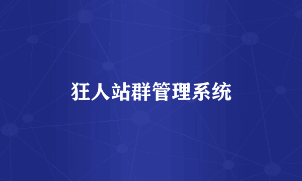 狂人站群管理系统