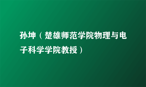 孙坤（楚雄师范学院物理与电子科学学院教授）