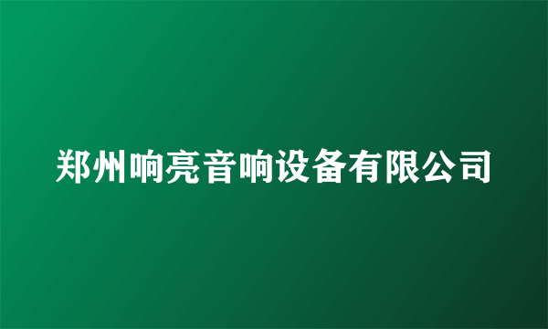 郑州响亮音响设备有限公司