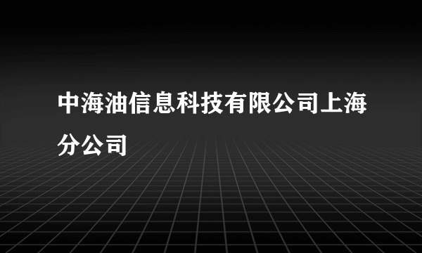 中海油信息科技有限公司上海分公司