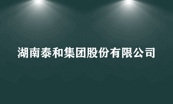 湖南泰和集团股份有限公司