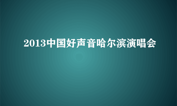 2013中国好声音哈尔滨演唱会
