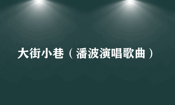 大街小巷（潘波演唱歌曲）