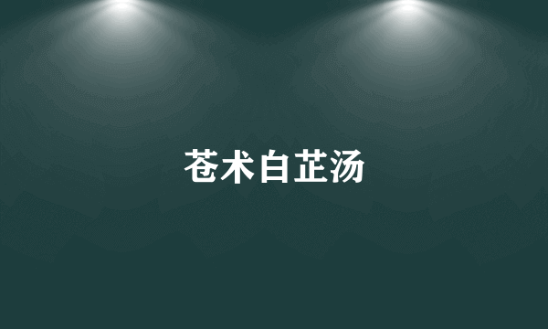 苍术白芷汤
