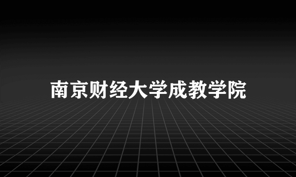 南京财经大学成教学院