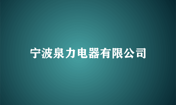 宁波泉力电器有限公司