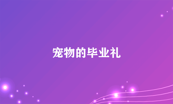 宠物的毕业礼