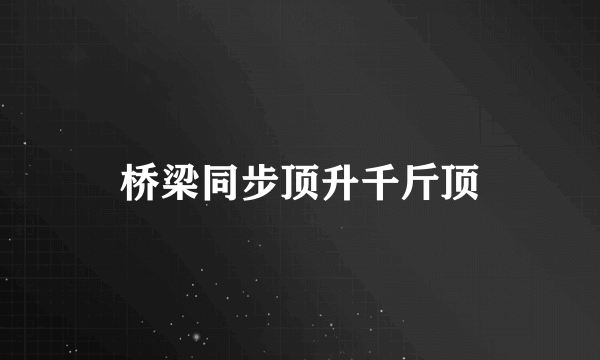 桥梁同步顶升千斤顶