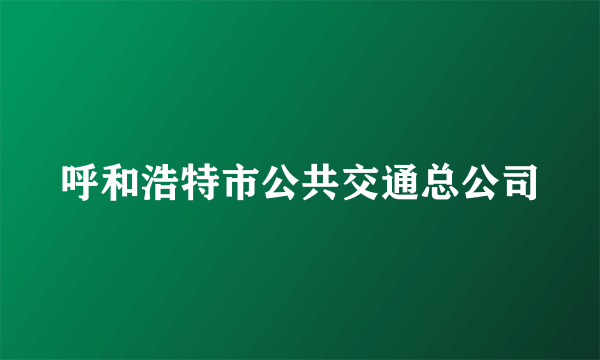 呼和浩特市公共交通总公司