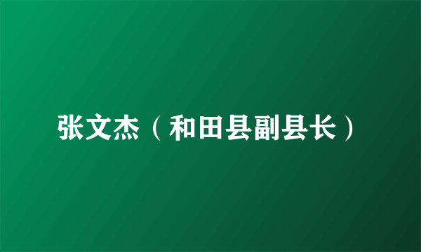 张文杰（和田县副县长）