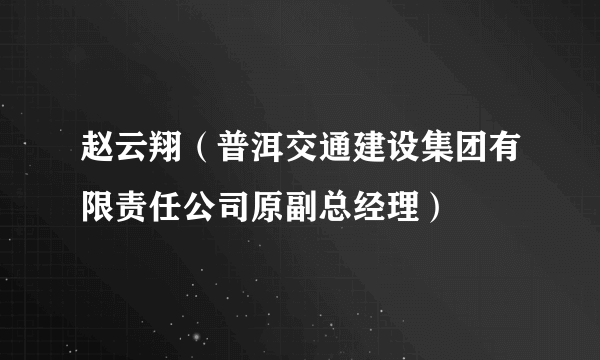 赵云翔（普洱交通建设集团有限责任公司原副总经理）