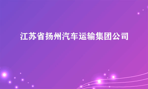 江苏省扬州汽车运输集团公司