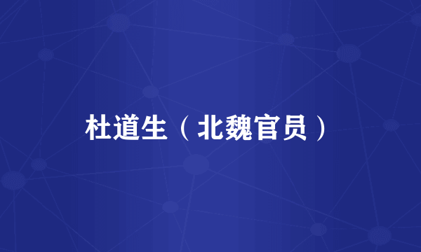 杜道生（北魏官员）