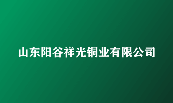 山东阳谷祥光铜业有限公司