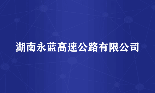 湖南永蓝高速公路有限公司