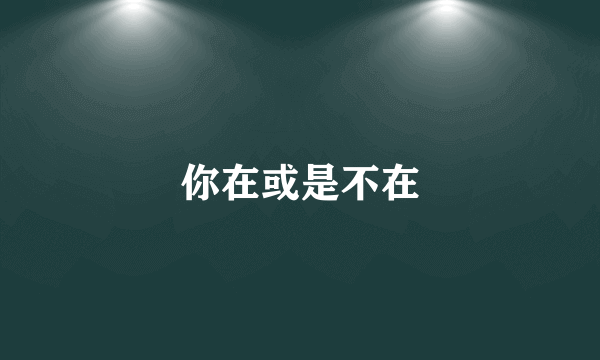 你在或是不在