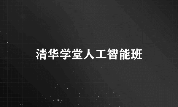 清华学堂人工智能班