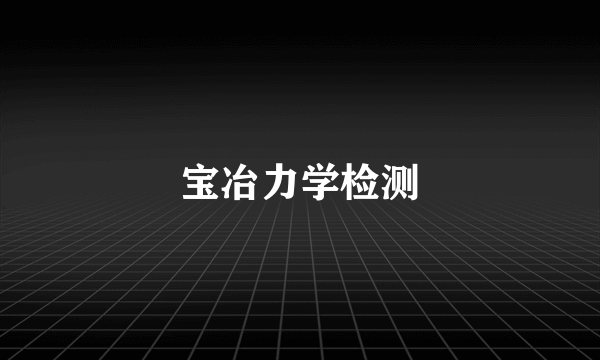 宝冶力学检测