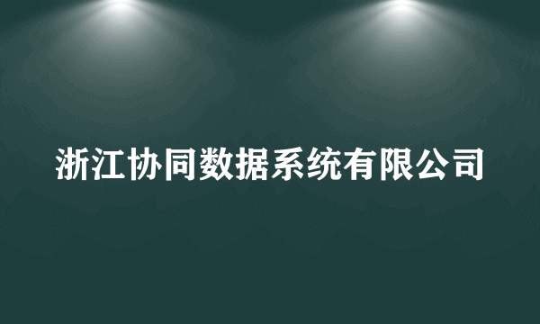 浙江协同数据系统有限公司
