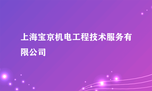 上海宝京机电工程技术服务有限公司