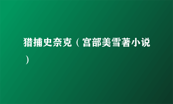 猎捕史奈克（宫部美雪著小说）
