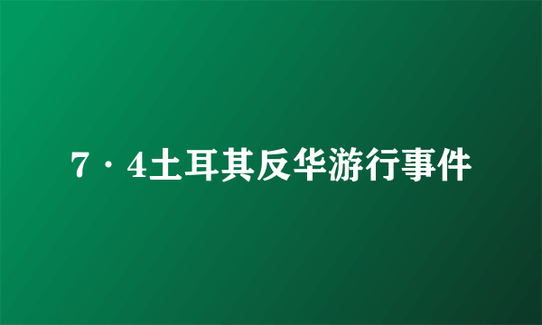 7·4土耳其反华游行事件