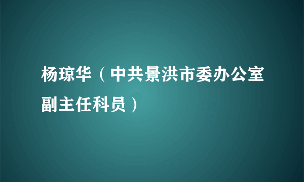 杨琼华（中共景洪市委办公室副主任科员）