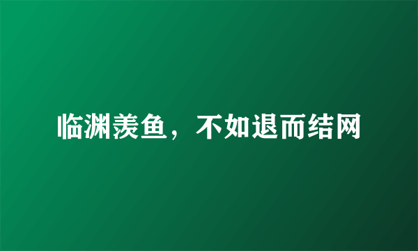 临渊羡鱼，不如退而结网