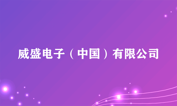 威盛电子（中国）有限公司