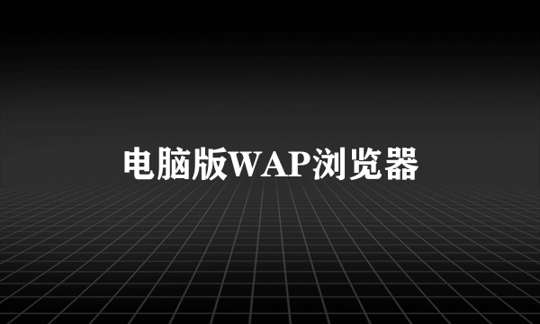 电脑版WAP浏览器