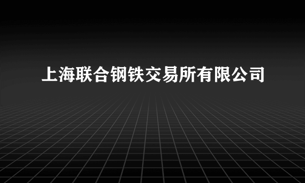上海联合钢铁交易所有限公司